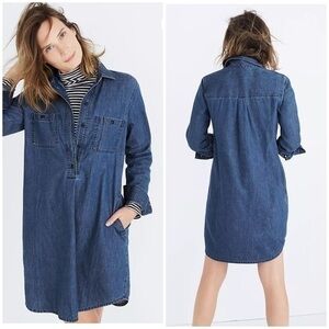 Madewell denim popover shirtdress